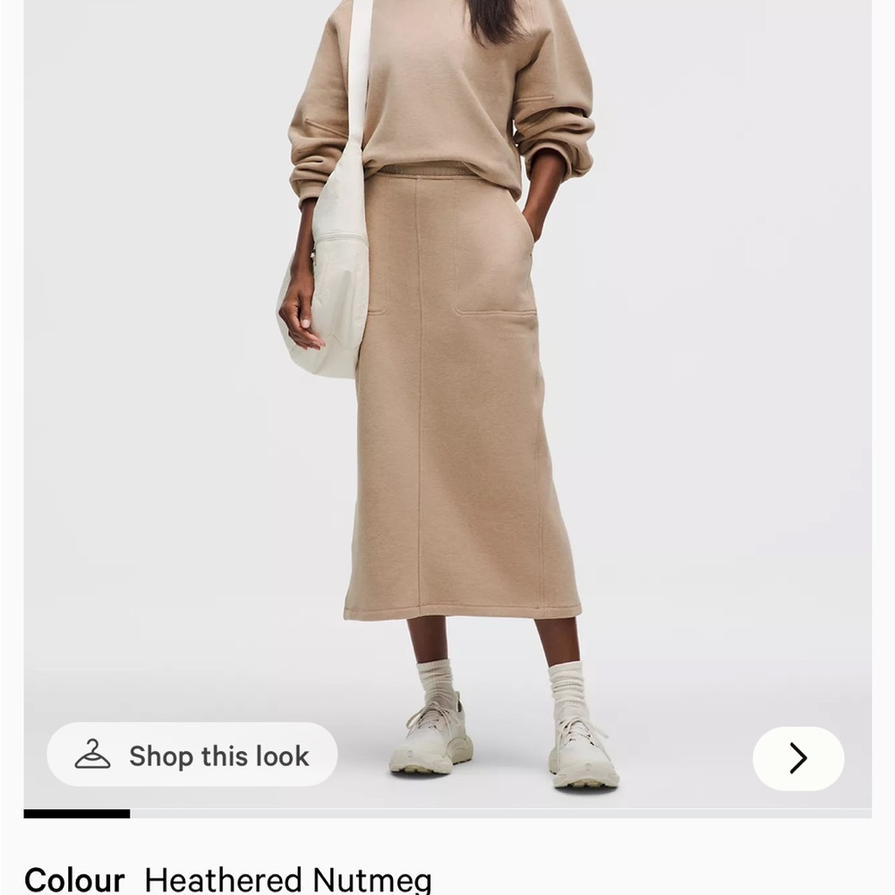 lululemon athletica Heathered Nutmeg Midi Skirt